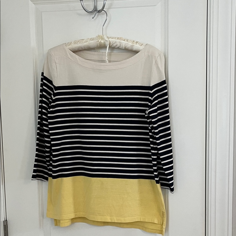 Talbots Black and Yellow Striped top